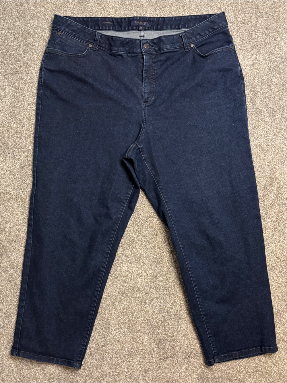 Talbots Dark Indigo Capri Jeans ~ Sz 18W Pedal Pushers, Clam Diggers, Cropped